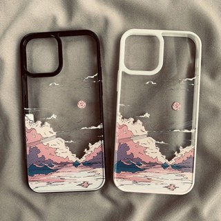 เคสโทรศัพท์มือถือ ลายพระอาทิตย์ตก และน้ําไหล สําหรับ Apple iPhone 7 8 SE2 7P 8P X XS XR XSMax 11 12 13 14 11Pro 12Pro 13Pro 14Pro 11ProMax 12ProMax 13ProMax 14ProMax 12Mini 13Mini 14PLUS