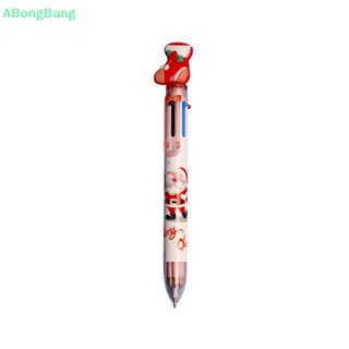 Abongbang ใหม่ ปากกาลูกลื่น แบบกด ลายการ์ตูนซานตาคลอส 6 สี