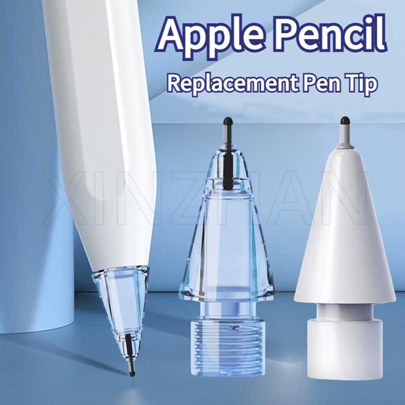 ปลายปากกาสไตลัส ซิลิโคนใส 4B 2B เสียงเงียบ สีขาว แบบเปลี่ยน สําหรับปากกาสไตลัส Apple Pencil 1 2 1 ชิ้น