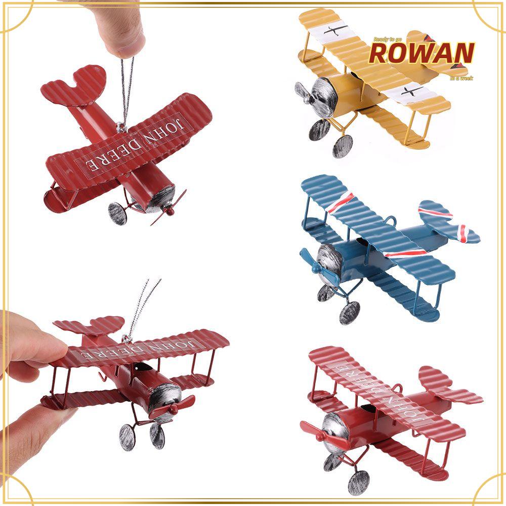 โมเดลเครื่องบินเหล็กสไตล์วินเทจขนาดเล็กสําหรับตกแต่งภายในบ้านหลากสี