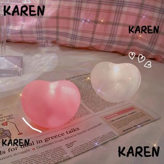 Karen โคมไฟ LED รูปหัวใจ โรแมนติก 3D สําหรับตกแต่งวันเกิด