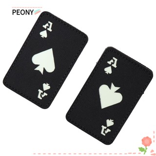 PEONYPAVILION แผ่นป้าย Dead Card Ace of Spades สีดํา สําหรับผ้า 2 ชิ้น 2 ชิ้น