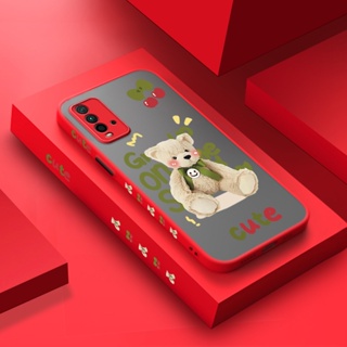 สําหรับ Xiaomi Redmi 9T Redmi 9 Power Case การ์ตูนหมีน่ารัก ตุ๊กตาหมี ดีไซน์ใหม่ กันกระแทก ฝ้าแข็ง เคสโทรศัพท์ ขอบซิลิโคน รูปแบบการป้องกัน เคส