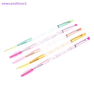 Newsandthen1 2 In 1 แปรงเขียนคิ้ว แบบสองหัว แบบพกพา 12 ชิ้น