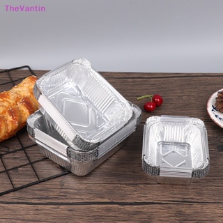 Thevantin ถาดฟอยล์อลูมิเนียม ทรงสี่เหลี่ยม แบบหนา สําหรับใส่ขนมหวาน เค้ก เบเกอรี่ 10 ชิ้น