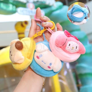 SANRIO กระเป๋าใส่เหรียญ ขนาดเล็ก แบบพกพา จี้พวงกุญแจ ทรงกลม ลายซานริโอ้ คุโรมิ น่ารัก