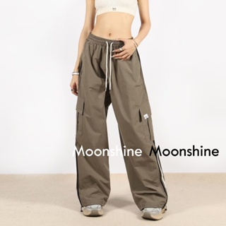 Moon  กางเกงขายาว คาร์โก้ กางเกง เชือกอเมริกันคลาสิค Cargo pants 2023 NEW 072528 สไตล์เกาหลี Trendy Beautiful Korean Style A90M0AP 36Z230909