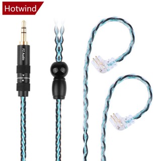 Hotwind FZ F2 pro 8 Core หูฟัง ชุบเงิน HIFI สายเคเบิลอัพเกรด สีฟ้า สีดํา 0.78 2Pin สําหรับ TRN VX pro TA2 V90 TA1 ZSX TA2 B1M4