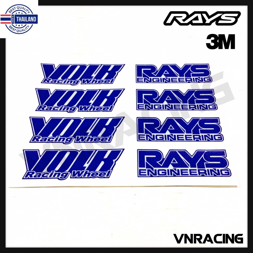 ขนาดและสเกลเหมือนแท้ TE37 สติ๊กเกอร์ติดล้อแม็ก 3M แท้ สีน้ำเงิน สะท้อนแสง Rays Volk สติ๊กเกอร์ติดล้อ
