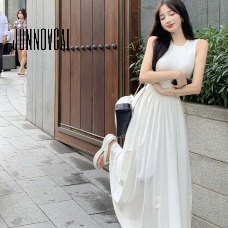 Junnovgal ใหม่ ชุดเดรสแฟชั่น เซ็กซี่ สีขาว สําหรับผู้หญิง 2023