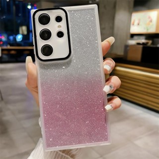 เคสโทรศัพท์ซิลิโคน TPU นิ่ม แบบใส กันกระแทก ปิดด้านหลัง ลายกลิตเตอร์ดาว วิบวับ เรียบง่าย สําหรับ Samsung Galaxy S23 FE 5G S21 S20 FE S20FE S21FE S23 Ultra Plus S23+ 4G 5G