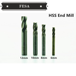 Fesa ชุดดอกเร้าเตอร์เอ็นมิล คาร์ไบด์ HSS 4 ฟลุต เส้นผ่าศูนย์กลาง 6 มม.-12 มม. CNC 1 ชิ้น