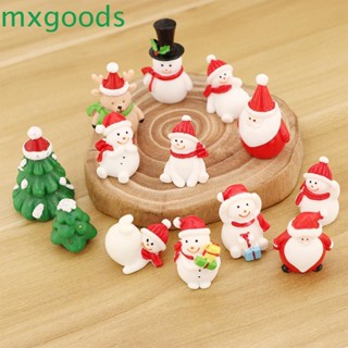 Mxgoods Snow Scene โมเดลตุ๊กตาซานต้าครอสขนาดมินิของเล่นสําหรับเด็ก