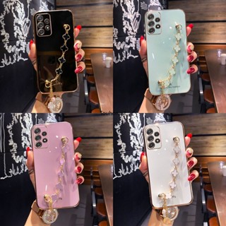 เคส Samsung Galaxy A14 เคส Samsung A23 เคส Samsung A25 Casing Samsung A52 Case Samsung S23 FE Case Samsung M14 Case Samsung M54 Case Samsung F14 Case Silicone Shockproof Cute Clover Four leaf Grass Pendant Chain Phone Cover Cassing Case โทรศัพท์มือถือ