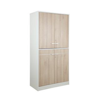 INDEX LIVING MALL ตู้สูง 4 บาน รุ่นเวคตร้า ขนาด 80 ซม. - สีขาว/เมเปิ้ล