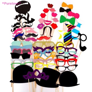 Purelove&gt; ใหม่ พร็อพหน้ากาก รูปหนวด ปาก แว่นตา 58 ชิ้น สําหรับตกแต่งงานแต่งงาน DIY