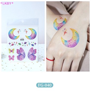 Luckybabys&gt; สติกเกอร์รอยสักชั่วคราว ลายผีเสื้อ กันน้ํา สําหรับผู้หญิง