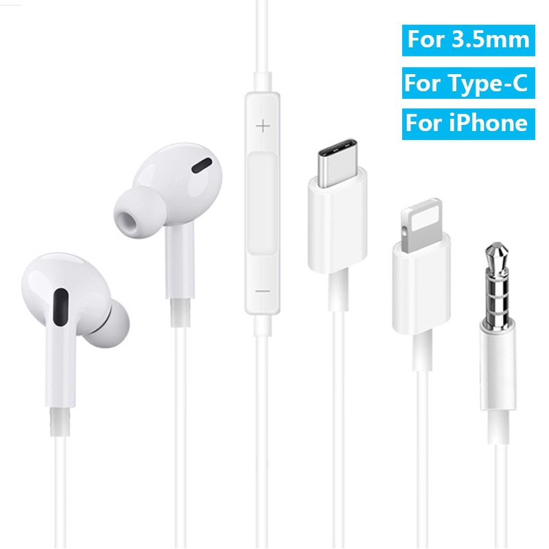 ชุดหูฟังอินเอียร์ แบบมีสาย Type-C สําหรับ iPhone 11 12 13 14 Plus XS MAX