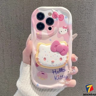 เคสโทรศัพท์มือถือ ขอบโค้ง ลายคิตตี้ แมว 3D พร้อมสายคล้องมือ สําหรับ Samsung A34 A23 A12 A14 A24 A13 A54 A04 A32 A52 A03 A50s A20s A52s A31 A21s A30 A02s A51 A11 A03s A10s A50 A04s A30s A20