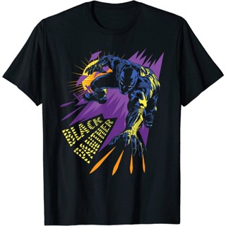 มีสินค้า เสื้อยืด พิมพ์ลายการ์ตูนมาร์เวล Black Panther Claw Marks สําหรับผู้ชาย