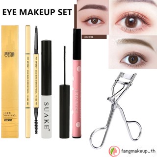 All-in-one ชุดมาสคาร่า อายไลเนอร์ ดินสอเขียนคิ้ว ที่ดัดขนตา สีดํา 2023 4 ชิ้น