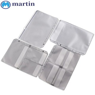 Martin กระเป๋าเอกสาร PVC มีซิป ขนาด A5 A6 ทรงหลวม พร้อมฝาพับ สําหรับใส่บัตร ตั๋ว