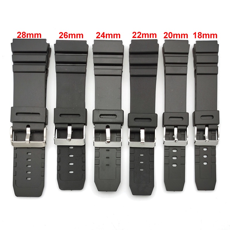 สายนาฬิกาข้อมือ ยางซิลิโคนนิ่ม สําหรับ Casio G-shock Band 18 มม. 20 มม. 22 มม. 24 มม. 26 มม. 28 มม.