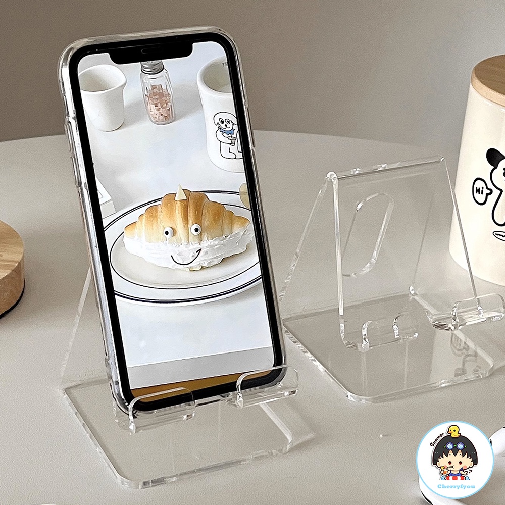 ขาตั้งโทรศัพท์มือถือ อะคริลิคใส เรียบง่าย สําหรับ IPhone IPad แท็บเล็ต โทรศัพท์มือถือ