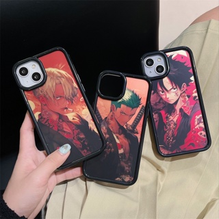 เคสแข็ง เคสไอโฟน iPhone 14 Pro Max iPhone 13 Pro Max iPhone 12 Pro Max iPhone 11 Cartoon วันพีซ One Piece โซโล Zoro &amp; ลูฟี่ Luffy &amp; Sanji ซานจิ ซันจิ Laser Design Hard Case