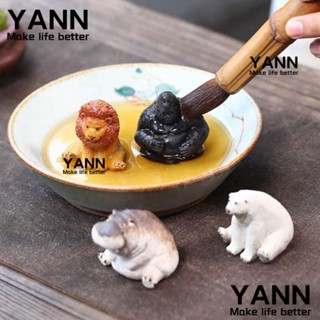 Yann1 ฟิกเกอร์ชา รูปสัตว์ จระเข้ แฮนด์เมด ขนาดเล็ก สีม่วง อุปกรณ์เสริม สําหรับพิธีชงชา