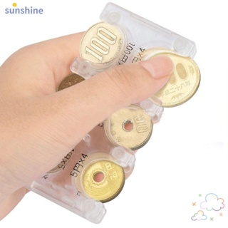 Ssunshine กระเป๋าใส่เหรียญพลาสติก ABS หลายตําแหน่ง น้ําหนักเบา สีพื้น สไตล์ญี่ปุ่น