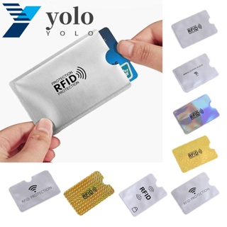 Yolo ที่ใส่บัตร RFID อลูมิเนียมฟอยล์ แบบพกพา น้ําหนักเบา กันขโมย 10 ชิ้น