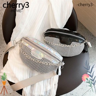 Cherry3 กระเป๋าคาดอก คาดเอว ประดับคริสตัล พลอยเทียม แวววาว เหมาะกับงานเลี้ยงอาหารค่ํา