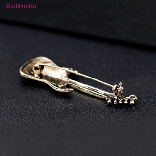 Buildvictor เข็มกลัด รูปกีตาร์ อุปกรณ์เสริม สําหรับเครื่องดนตรี