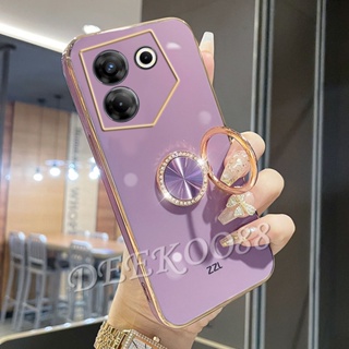 พร้อมส่ง เคสโทรศัพท์มือถือแบบนิ่ม พร้อมแหวนขาตั้ง หมุนได้ สําหรับ Tecno Camon 20 Pro Premier Spark Go 2023 10C 10 Pro POVA 4 4G 5G Camon20Pro