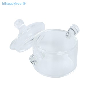 Hihappyhour หม้อซุปแก้ว binaural ขนาดเล็ก สําหรับตกแต่งบ้านตุ๊กตา