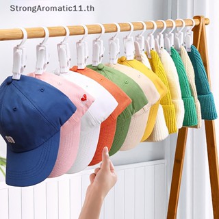 Strongaromatic ตะขอพลาสติกแขวนเสื้อผ้า หมุนได้ 360 องศา กันลม กันลื่น สําหรับแขวนเสื้อผ้า หมวก 10 ชิ้น ต่อชุด