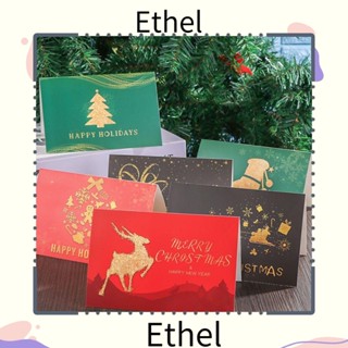 Ethel1 สติกเกอร์กระดาษ ลายซานตาคลอส ข้อความอวยพรคริสต์มาส สําหรับตกแต่งต้นคริสต์มาส 24 ชิ้น ต่อล็อต