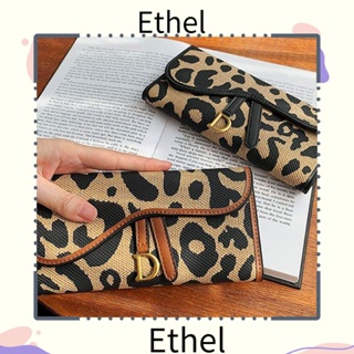 Ethel1 กระเป๋าสตางค์ ใบสั้น ผ้าแคนวาส ใส่เหรียญได้หลายใบ แฟชั่น