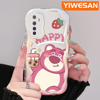 เคสโทรศัพท์มือถือแบบนิ่ม ใส กันกระแทก ลายการ์ตูนหมี สตรอเบอร์รี่ สีสันสดใส สําหรับ Realme 6 Pro 6s Narzo