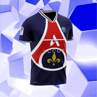 เสื้อกีฬาแขนสั้น ลายทีมชาติฟุตบอล Paris Saint-Germain Jersey พลัสไซซ์ สําหรับผู้ชาย และผู้หญิง