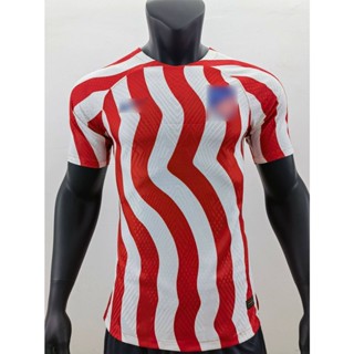 เสื้อกีฬาแขนสั้น ลายทีมชาติฟุตบอล Atletico Madrid คุณภาพสูง 22-23 ชุดเหย้า