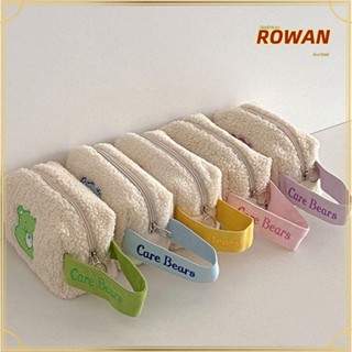 Rowans กระเป๋าถือ กระเป๋าสะพายไหล่ ผ้ากํามะหยี่ขนนิ่ม สีเหลือง สีชมพู สีฟ้า สําหรับเด็กผู้หญิง