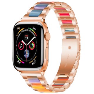 สายนาฬิกาข้อมือเรซิ่น สําหรับ Apple Watch 40 มม. 44 มม. 41 มม. 45 มม. 42 มม. 38 มม.