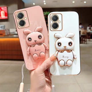 พร้อมส่ง เคสโทรศัพท์มือถือนิ่ม ป้องกันเลนส์กล้อง ลายกระต่ายน่ารัก พร้อมสายคล้องมือ สําหรับ VIVO Y27 Y36 Y78 4G 5G Y27 Y36 Y78