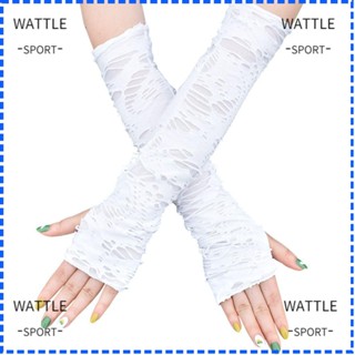 Wattle ถุงมือยาว ถุงมือร็อค ไร้นิ้ว สไตล์พังก์ร็อค ฮิปฮอป โกธิค ดิสโก้ ตลก สีดํา เทศกาลฮาโลวีน