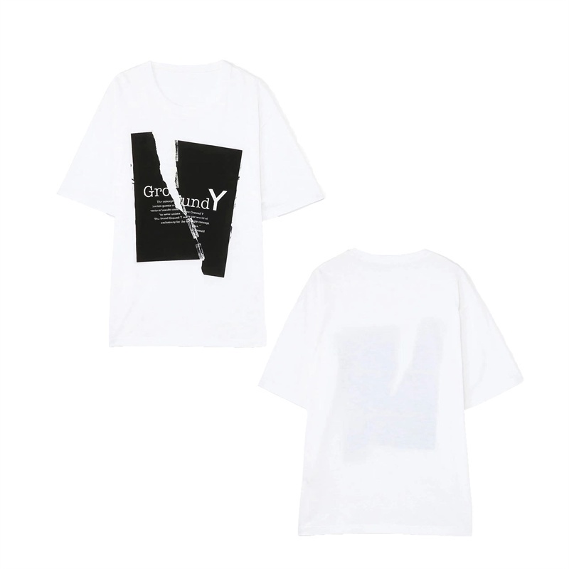 คอกลม เสื้อยืดแขนสั้น พิมพ์ลายตัวอักษร Yohji Yamamoto Yohji Yamamoto