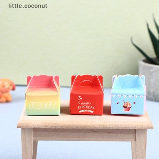 [little.coconut] เค้กผลไม้จิ๋ว พร้อมกล่อง สําหรับตกแต่งบ้านตุ๊กตา 1:12 1 ชุด