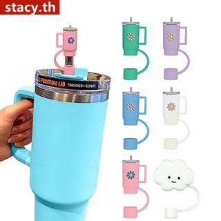 【ในการจัดส่ง】 Straw Cover Cap for Stanley Cup Silicone Straw Topper Fit Stanley Oz Tumbler With Handle 10mm Drinking Straw Tip Covers Living