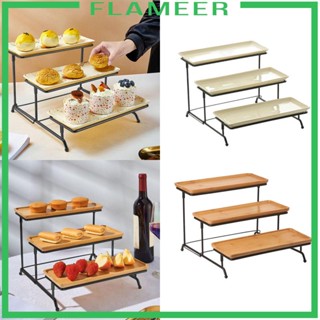 [Flameer] ชุดถาดเสิร์ฟ ทรงสี่เหลี่ยมผืนผ้า 3 ชั้น อเนกประสงค์